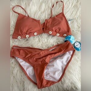 Decree Terracotta and White Bikini Set